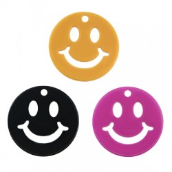 Pendentif rond en Acrylique Plexi « Smile Face » 25 mm