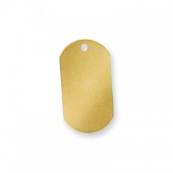 78010184 Pendentif Étiquette Réctangulaire en Métal/Laiton ÉCO 20x37mm (Ø 2,9mm)