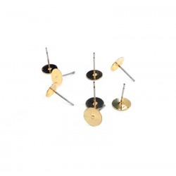 Clous d'oreilles en Métal/Laiton avec disque 6mm