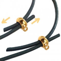 Brass Bead Clasp with Rubber 5x4mm Ø1.5mm