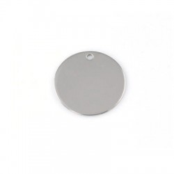 Ciondolo in Metallo Ottone Targhetta Rotonda 15mm (Ø1.4mm)