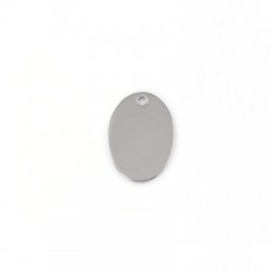 78010348 Ciondolo in Metallo Ottone Targhetta Ovale 10x14mm (Ø1.4mm)