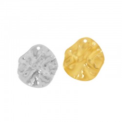 Breloque Ronde Irrégulière Martelée en Laiton 15 mm