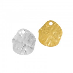 Breloque Ronde Irrégulière Martelée en Laiton 10 mm