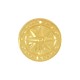 Brass Charm Round with Star 25mm
