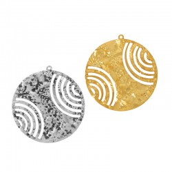 Pendentif rond Martelé en Laiton 40 mm