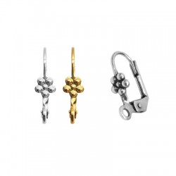 Boucle D'Oreille en Laiton en Forme de Fleur 9.5 x 18 mm
