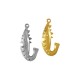 Pendentif Crevette en Laiton 13 x 27 mm