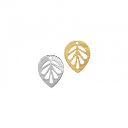 Brass Charm Drop Leaf 11x14mm/ 0.7mm
