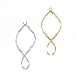 Steel Pendant Geometric Irregular 65x37mm