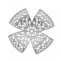 Brass Filigree Flower with 4 Petals 53mm