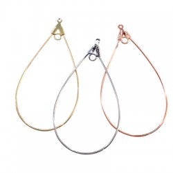 Brass Wire Earring Teardrop 26x52mm with Loop