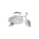 Pendentif en Laiton Moulé en Forme de Grenade 60 mm