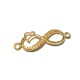 Infinité en Laiton Coulé avec cœur et 2 Anneaux 29 x 10 mm