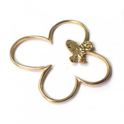 Colgante de Metal Latón Mariposa Doble 54x54mm