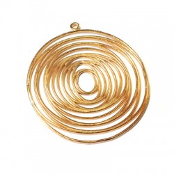 Pendentif Rond avec Cercles en Métal/Laiton, 44/1,2mm