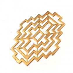 Colgante de Metal Latón Filigrana Rectangular 46x29mm