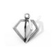 Brass Cast Charm Diamond 19x17mm
