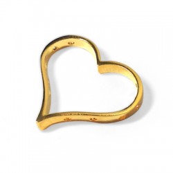 Ciondolo in Metallo Ottone Cuore 29x26mm e 10 Fori (Ø1.2mm)