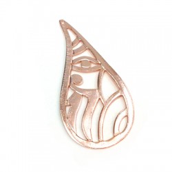 Pendentif Goutte en Métal/Laiton 57x24mm