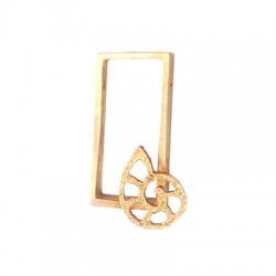 Colgante de Latón Marco Rectangular Concha 16x28mm (Ø1.2mm)
