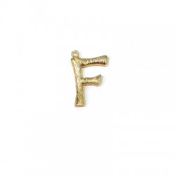 Ciondolo in Metallo Ottone Lettera "F" 16x21mm