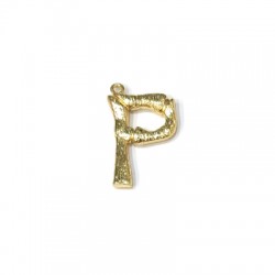 Ciondolo in Metallo Ottone Lettera "P" 15x21mm