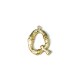 Brass Cast Pendant Letter "Q" 20x21mm