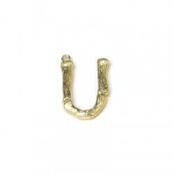 Ciondolo in Metallo Ottone Lettera "U" 17x21mm
