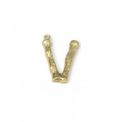 Ciondolo in Metallo Ottone Lettera "V" 14x21mm