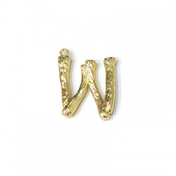 Ciondolo in Metallo Ottone Lettera "W" 20x21mm