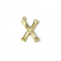 Ciondolo in Metallo Ottone Lettera "X" 17x21mm