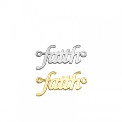 Μεταλλικό Μπρούτζινο Στοιχείο "Faith" για Μακραμέ 21x11mm