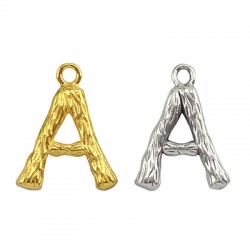 Ciondolo in Metallo Ottone Lettera "A" 10x13mm