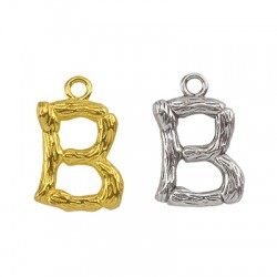 Ciondolo in Metallo Ottone Lettera "B" 10x13mm