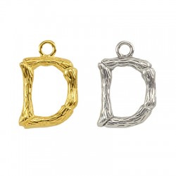 Ciondolo in Metallo Ottone Lettera "D" 10x13mm