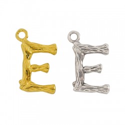 Ciondolo in Metallo Ottone Lettera "E" 10x13mm