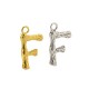 Brass Cast Charm Letter "F" 10x13mm