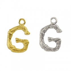 Ciondolo in Metallo Ottone Lettera "G" 10x13mm