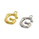 Pendentif lettre "G" en Métal/Laiton 10x13mm