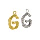Colgante de Metal Latón Letra "G" 10x13mm