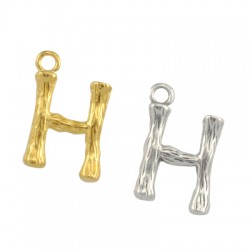 Ciondolo in Metallo Ottone Lettera "H" 10x13mm