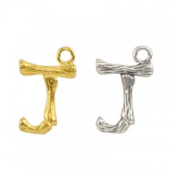 Ciondolo in Metallo Ottone Lettera "J" 10x13mm