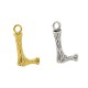 Ciondolo in Metallo Ottone Lettera "L" 10x13mm