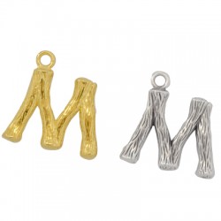 Pendentif lettre "M" en Métal/Laiton 10x13mm
