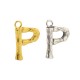 Pendentif lettre "P" en Métal/Laiton 10x13mm