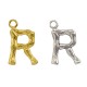 Pendentif lettre "R" en Métal/Laiton 10x13mm