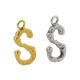 Pendentif lettre "S" en Métal/Laiton 10x13mm