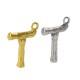 Ciondolo in Metallo Ottone Lettera "T" 10x13mm