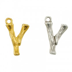 Ciondolo in Metallo Ottone Lettera "Y" 10x13mm